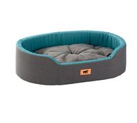 Ferplast Panier Chien Dandy, Coussin Amovible et Lavable, Housse en Coton avec Rembourrage Doux, Idéale également comme Niche pour Chat, 65 x 46 x H 17 cm, Bleu Sarcelle