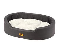 Ferplast Panier Chien Dandy, Coussin Amovible et Lavable, Housse en Coton avec Rembourrage Doux, Idéale Également comme Niche pour Chat, 55 x 41 x H 15 cm, Marron/Blanc