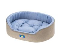 Ferplast Panier Chien Dandy, Coussin Amovible et Lavable, Housse en Coton avec Rembourrage Doux, Idéale Également comme Niche pour Chat, 55 x 41 x H 15 cm, Bleu Clair