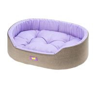 Ferplast Panier Chien Dandy, Coussin Amovible et Lavable, Housse en Coton avec Rembourrage Doux, Lit Chiens Moyen, 80 x 55 x H 18 cm, Lilas