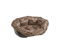 Ferplast Panier Chien et Chat avec Coussin en Coton Lavable, Lit pour Chien et Chat Rembourré, Corbeille en Plastique, Fond Perforé, Antidérapant, 73 x 55 x h 27 cm, Cities