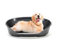 Ferplast Panier Chien Panier Chat 100% en Plastique, Respirante et Antidérapante Siesta Deluxe, 111 x 80,5 x 33,5 cm, Noir