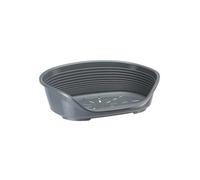 Ferplast Panier Chien Panier Chat 100% en Plastique, Respirante et Antidérapante Siesta Deluxe, 49 x 36 x 17,5 cm, Gris