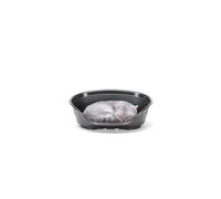 Ferplast Panier Chien Panier Chat 100% en Plastique, Respirante et Antidérapante Siesta Deluxe, 49 x 36 x 17,5 cm, Noir