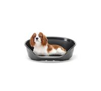 Ferplast Panier Chien Panier Chat 100% en Plastique, Respirante et Antidérapante Siesta Deluxe, 70,5 x 52 x 23,5 cm, Noir