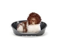 Ferplast Panier Chien Panier Chat 100% en Plastique, Respirante et Antidérapante Siesta Deluxe, 82 x 59,5 x 25 cm, Noir