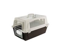 Ferplast Panier de Transport pour Chiens Petits et Chats max 5 Kg ATLAS 10 OPEN avec Coussin et Ecuelle, Toit Ouvrant Marron