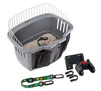 Ferplast Panier de Transport Vélo pour Chiens Chats Atlas Bike Panier Vélo Chiens Max 7 kg Système Pratique de Fixation Décrochage, Coussin et Ceinture de Sécurité Incluse, 47 x 35,5 x h 34,5 cm