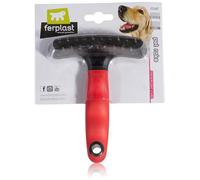 Ferplast Peigne à double rangée pour sous-poils mi-longs, dents chromées arrondies, manche en caoutchouc antidérapant