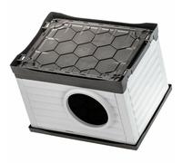 Ferplast Niche pour chien et chat PETVILLA 60 – Plastique recyclé robuste 54×43×38,5 cm Blanc/Gris