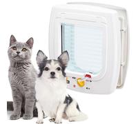 Ferplast Porte Chats et Chiens SWING 5 Chatière, Universelle, Entrée et sortie controlées à 4 positions, Proctection contre les Courants d'air, Indicateur de Dernier Passage, Tunnel Partiel, Blanche, 22.5x25.5x9.6 cm (Lot de 1)
