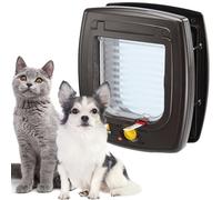 Ferplast Porte Chats et Petits Chiens, Chatiere, Entrée et Sortie Contrôlables 4 Voies, Proctection contre les Courants d'air, Indicateur de Dernier Passage, SWING 5 Chatiere pour Chat Chien, Marron