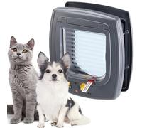 Ferplast Porte Chats et Petits Chiens, Chatiere, Entrée et Sortie Contrôlables à 4 Voies, Proctection Contre Les Courants d'air, Indicateur de Dernier Passage, Swing 5 Chatiere pour Chat Chien, Gris