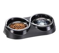 Ferplast Porte-gamelle gamelles acier bord de confinement nourriture eau chien Ferplast DUO FEED Noir Noir G