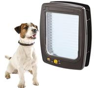Ferplast Porte pour Chiens de Taille Moyenne SWING 11 Chatière, Installation Universelle, Entrée et sortie contrôlable 4 positions, Protection contre les courants d'air, tunnel complet, Marron, 31 x 9.6 x 38.4 cm. (opening: 21.8 x 25.5 cm.)