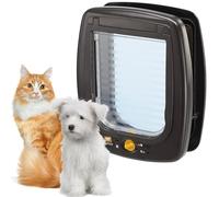 Ferplast Porte pour chiens et chats SWING 9 Chatière porte basculante, installation uiverselle, contrôlable, 4 positions, système de protection contre les courants d'air, 26,2x10,2x h 31,2 cm Maron