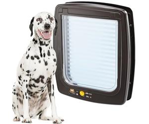 Ferplast Porte pour Grands Chiens, Chatiere Porte pour Chiens, Entrée et Sortie Contrôlables à 4 Voies, Proctection contre les Courants d'air, Tunnel Complet, SWING 15 Chatiere pour Chien, Marron