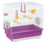 Ferplast Cage à Oiseaux Rekord 2 Cage pour Oiseaux, Canaris, Perruches Ondulées, en Métal, Accessoires Inclus Mangeoires rotatives Perchoirs, 39 x 25 x h 41 cm.