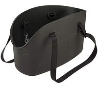 Ferplast Sac de Transport pour Chien Chat jusqu'à 8 kg. en Plastique Caoutchouté, Imperméable et Lavable, Poignées Réglables, Sangle de Sécurité, 43,5 x 21,5 x 27 cm. Noir