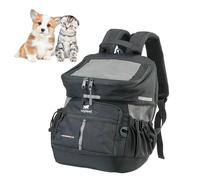 Ferplast Sac Transport Chien Voyager Backpack, Sac de Transport pour Chat, Caisse tranport Chien, Ouverture Large, Sangles réglables, Sangle de sécurité, avec Coussin, Max 10 kg, 29x21x36H, Noir