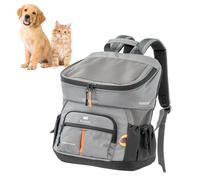 Ferplast Sac Transport Chien Voyager Backpack, Sac de Transport pour Chat, Caisse tranport Chien, Ouverture Large, Sangles réglables, Sangle de sécurité, avec Coussin, Max 10 kg, 33x23x41H, Gris