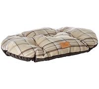 Ferplast Scott Coussin Rembourré Double-Face/Écossais/Velours Doux/Lavable pour Chien/Chat Marron 55/4 1 Unité