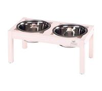 Ferplast Support de gamelle pour Chien Duo Feed avec 2 gamelles en Acier Inoxydable - Système de Double Alimentation, Antidérapant et écologique pour Chiens, 1 Litre