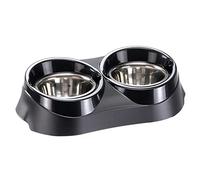 Ferplast Support de gamelle pour Chien Duo Feed avec 2 gamelles en Acier Inoxydable - Système de Double Alimentation, Antidérapant pour Chiens, 1,7 Litre