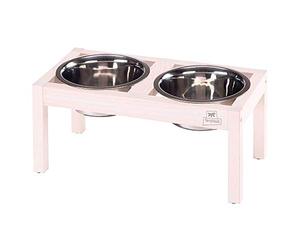 Ferplast Support de gamelle pour Chien Duo Feed avec 2 gamelles en Acier Inoxydable - Système de Double Alimentation, Antidérapant et écologique pour Chiens, 1 Litre