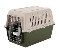 Ferplast Transport pour chiens de grande taille ATLAS 60 CLASSIC, Box pour transports d'animaux avec abreuvoir inclus, porte en acier plastifié, fermeture de sécurité, grilles pour l'aération, 61 x 91 x h 68 Vert