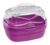 Ferplast Transport pour hamsters et autres petits rongeurs ALADINO SMALL Cage de transport pour petits animaux, rongeurs, hamsters, plastique résistant, bac coloré avec couvercle transparent, grilles
