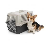 Ferplast Transport rigide pour chats et chiens de petite taille ATLAS 30 EL, Box pour transport pour animaux, plastique robuste, porte an acier plastfié, grilles pour l'aération, 40 x 60 x h 38 cm Bleu