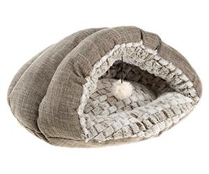 Ferplast TUFLI Niche pour Chat en Fourrure écologique Douce Lavable et refermable 52 x 39 x 26 cm
