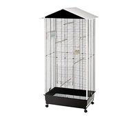 Ferplast Cage à Oiseaux NOTA volière extérieure pour Oiseaux, Canaris, Pinsons, Perruches Ondulées, Inséparables, en Métal, Accessoires Inclus Mangeoires rotatives Perches Roues, 76,5x57xh 161,5 cm