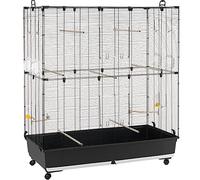 Ferplast Volière Cage à Oiseaux PLANETA Large Grande Cage pour Canaris, Pinsons, Perruches Ondulées, Inséparables, Métal, Accessoires Inclus Mangeoires rotatives Perches Roues, 118 x 59 x h 135 cm.
