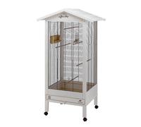 FERPLAST-Volière pour canaris et oiseaux exotiques coloris blanc en bois Ferplast Hemmy - 84,5 x 65,5 x 165 cm