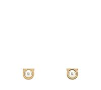 Ferragamo - Boucles d'oreilles à clou en perle - Femme - Accessoires - Jaune - Taille: ONE Size