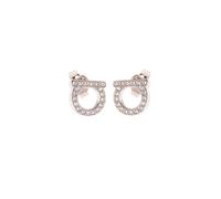 Ferragamo - Boucles d'oreilles motif Gancini - Femme - Accessoires - Gris - Taille: ONE Size