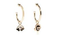 Ferragamo - Boucles d'oreilles rondes avec pendentif - Femme - Accessoires - Jaune - Taille: ONE Size