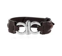 Ferragamo - Bracelet Double Gancini - Homme - Accessoires - Brun - Taille: ONE Size