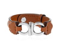 Ferragamo - Bracelet Double Gancini - Homme - Accessoires - Brun - Taille: ONE Size