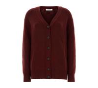 Ferragamo - Burgundy Cashmere Blend Cardigan - Femme - Pulls - Rouge - Taille: 36 FR