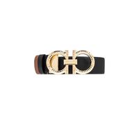 Ferragamo - Ceinture réversible et ajustable avec boucle Gancini martelée - Femme - Accessoires - Noir - Taille: 100 CM