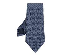 Ferragamo - Cravate en soie imprimé Gancini Circle - Homme - Accessoires - Bleu - Taille: ONE Size
