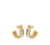 Ferragamo - Crystal-Embellished Bijoux Earrings - Femme - Accessoires - Jaune - Taille: ONE Size