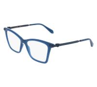 Ferragamo Donna SF3024 423 Montures optiques Acetato Blu Cat Eye Normale