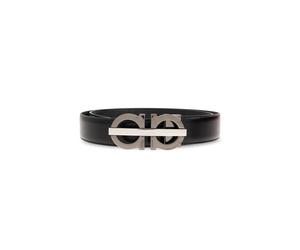 Ferragamo - Double Adjus Leather Belt - Homme - Accessoires - Noir - Taille: 100 CM