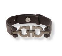 Ferragamo - Double Bracelet Gancini - Homme - Accessoires - Brun - Taille: ONE Size