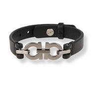 Ferragamo - Double Gancini Bracelet - Homme - Accessoires - Noir - Taille: ONE Size