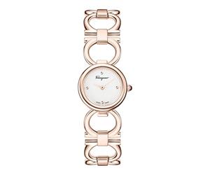 Ferragamo Double Gancini Montre bracelet, Blanc/doré, OS, Ferragamo | Double Gancini